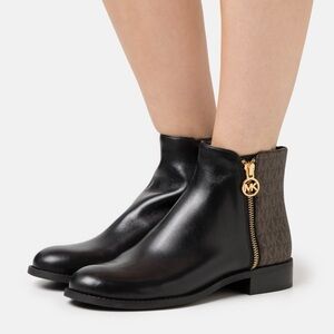 Michael Kors Black and Brown Ankle Booties